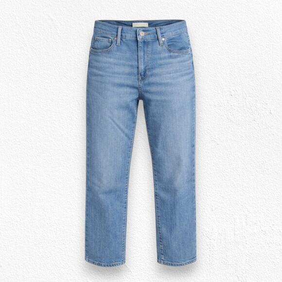 Levi's 724 Medium Wash High Waisted Slim Cropped Straight Leg Jeans Size 28